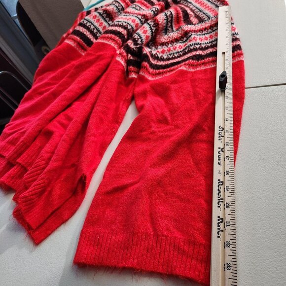 Catherines Sweater Womens 3X Red Fair Isle Crewneck Pullover Plus Size Knit - Picture 12 of 15